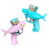 Shark frisbee gun, blue and pink mini toy gun, starry sky light, rattle around school Item Picture